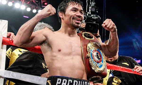 Pacquiao shows off his belt