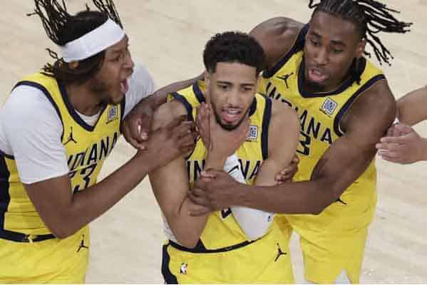 Pacers celebrate game one win