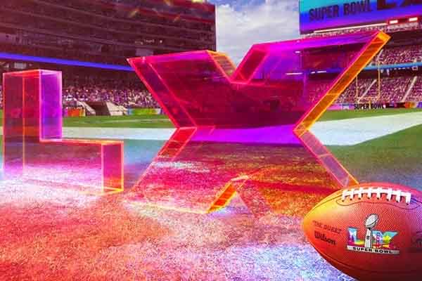 Super Bowl 60 logo on field